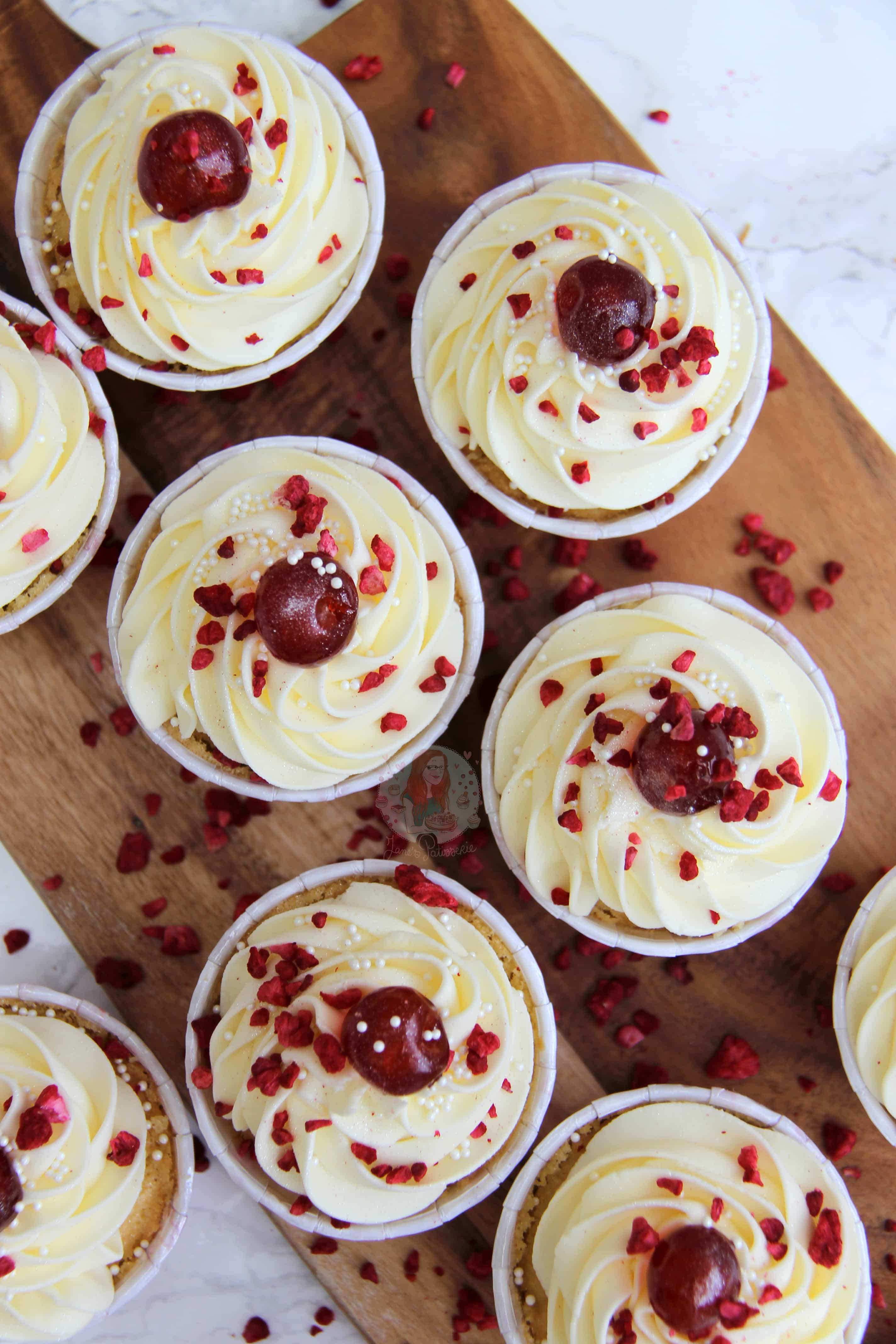 Cherry Bakewell Cupcakes! Jane's Patisserie