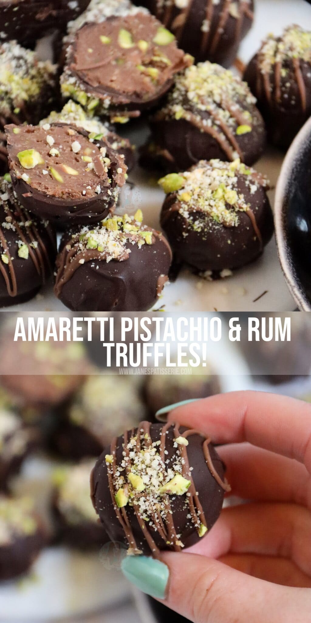 Amaretti, Pistachio & Rum Truffles! Jane's Patisserie