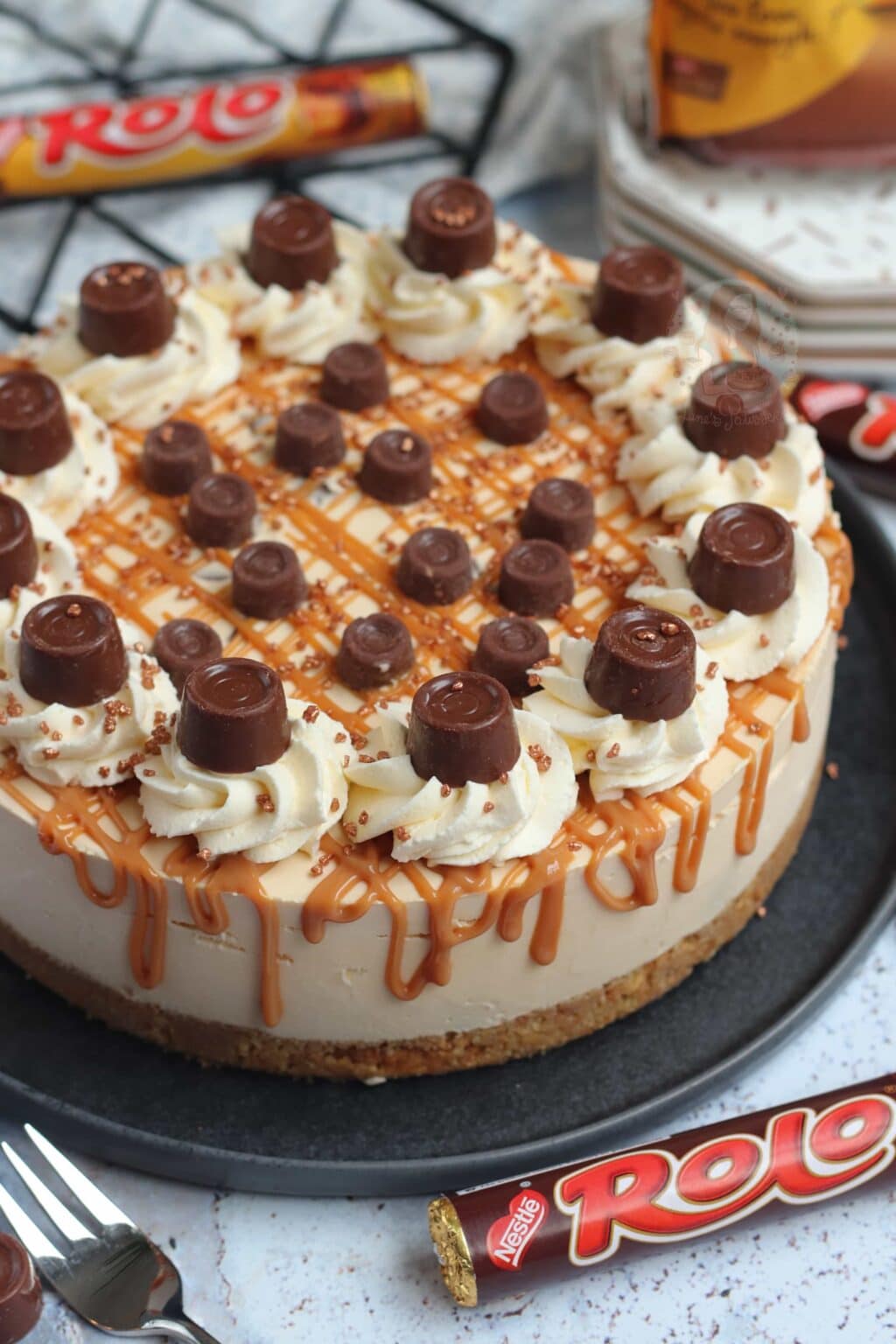 NoBake Caramel Rolo Cheesecake! Jane's Patisserie