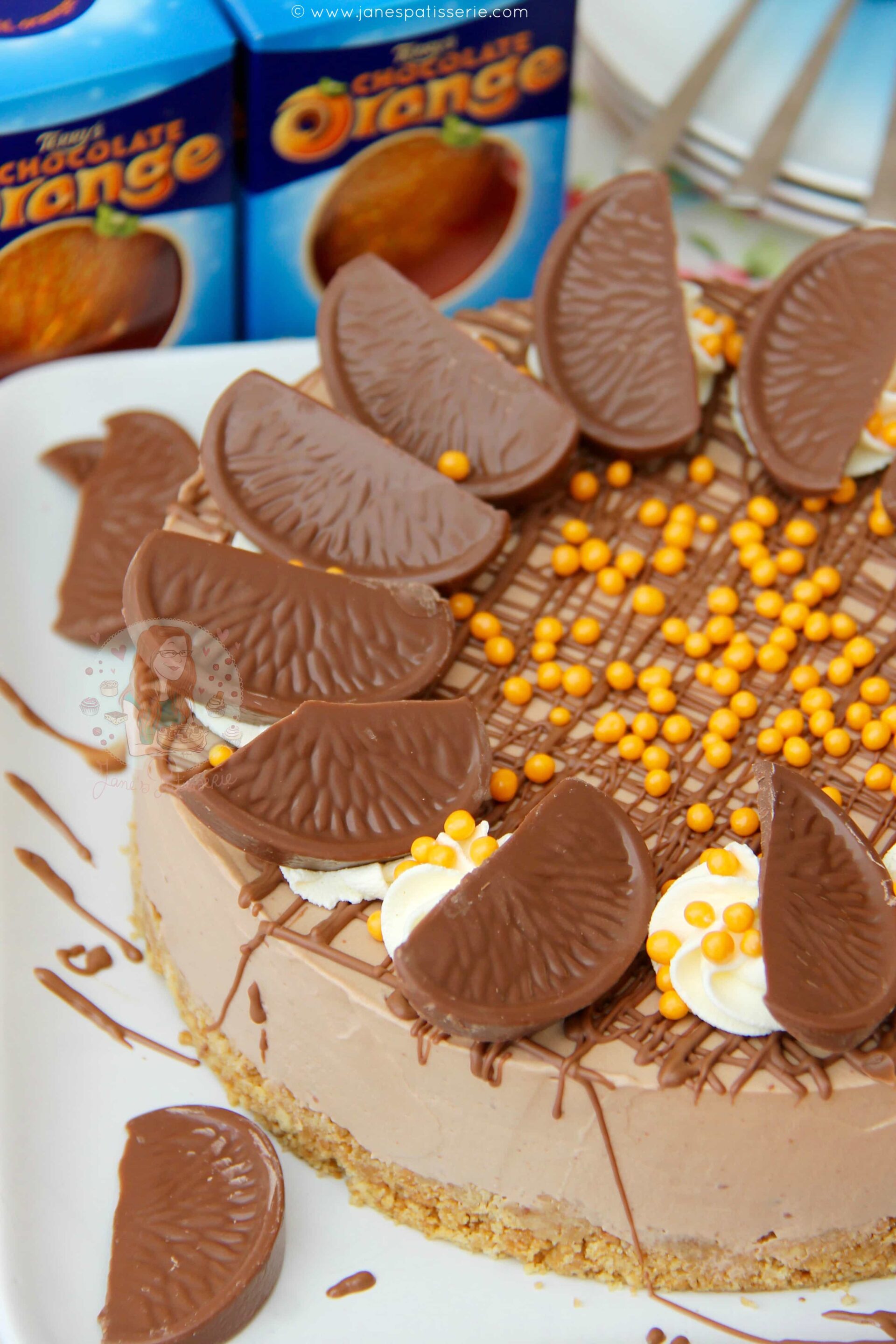 NoBake Terry's Chocolate Orange Cheesecake! Jane's Patisserie