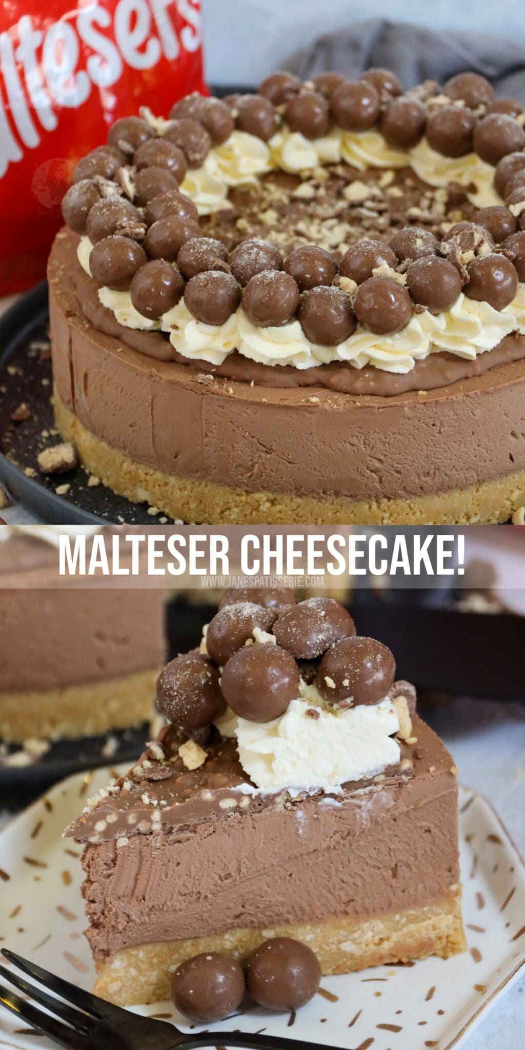 NoBake Chocolate Malteser Cheesecake! Jane's Patisserie