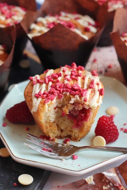 White Chocolate and Raspberry Muffins - Jane's Patisserie