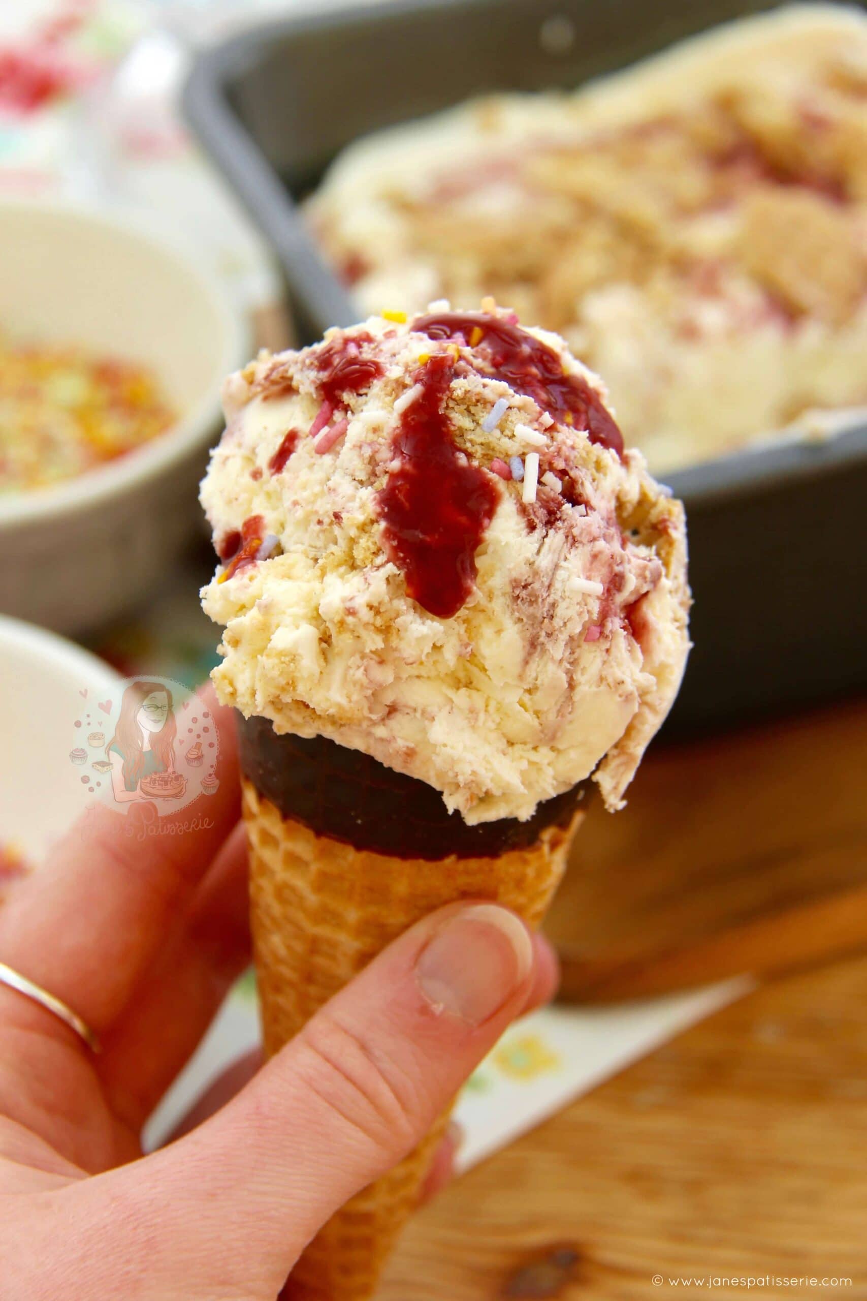 NoChurn Strawberry Cheesecake Ice Cream! Jane's Patisserie