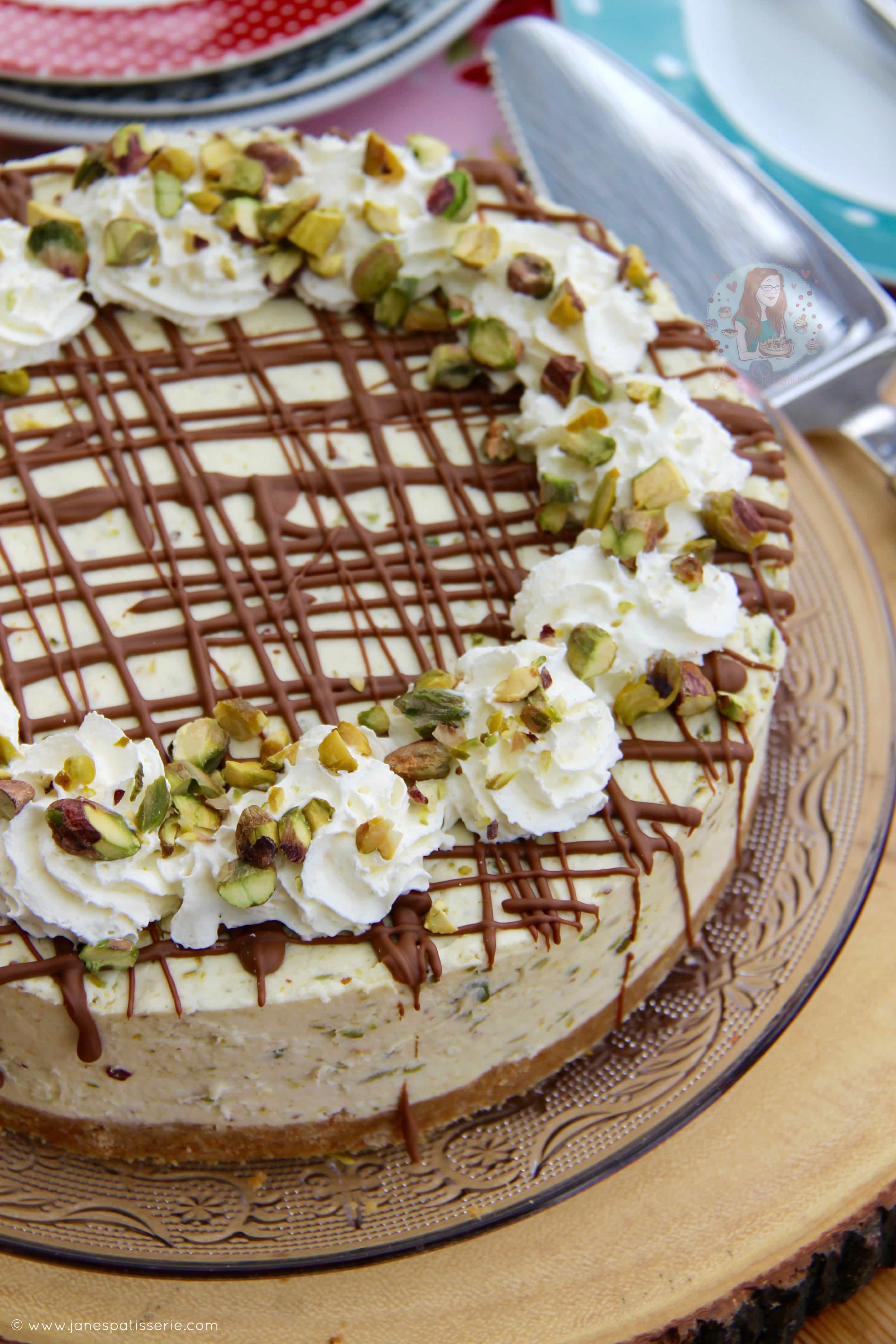 NoBake White Chocolate Pistachio Cheesecake! Jane's Patisserie