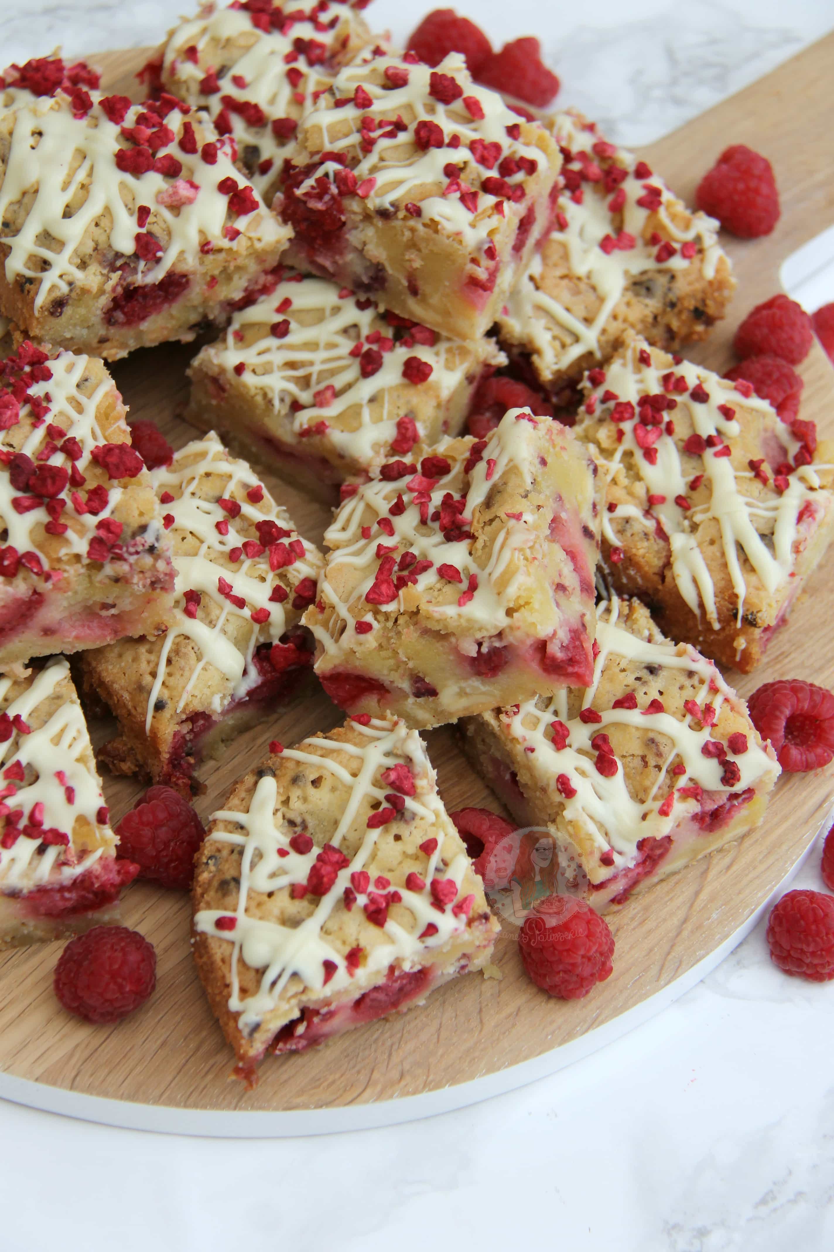 White Chocolate and Raspberry Blondies! - Jane's Patisserie