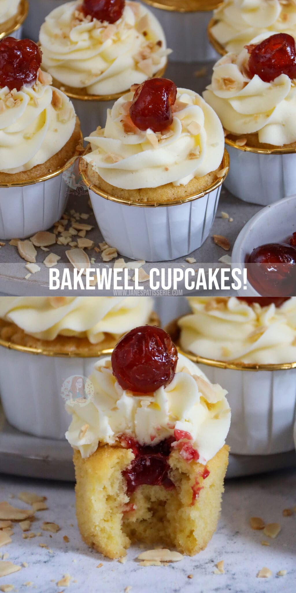 Cherry Bakewell Cupcakes! Jane's Patisserie