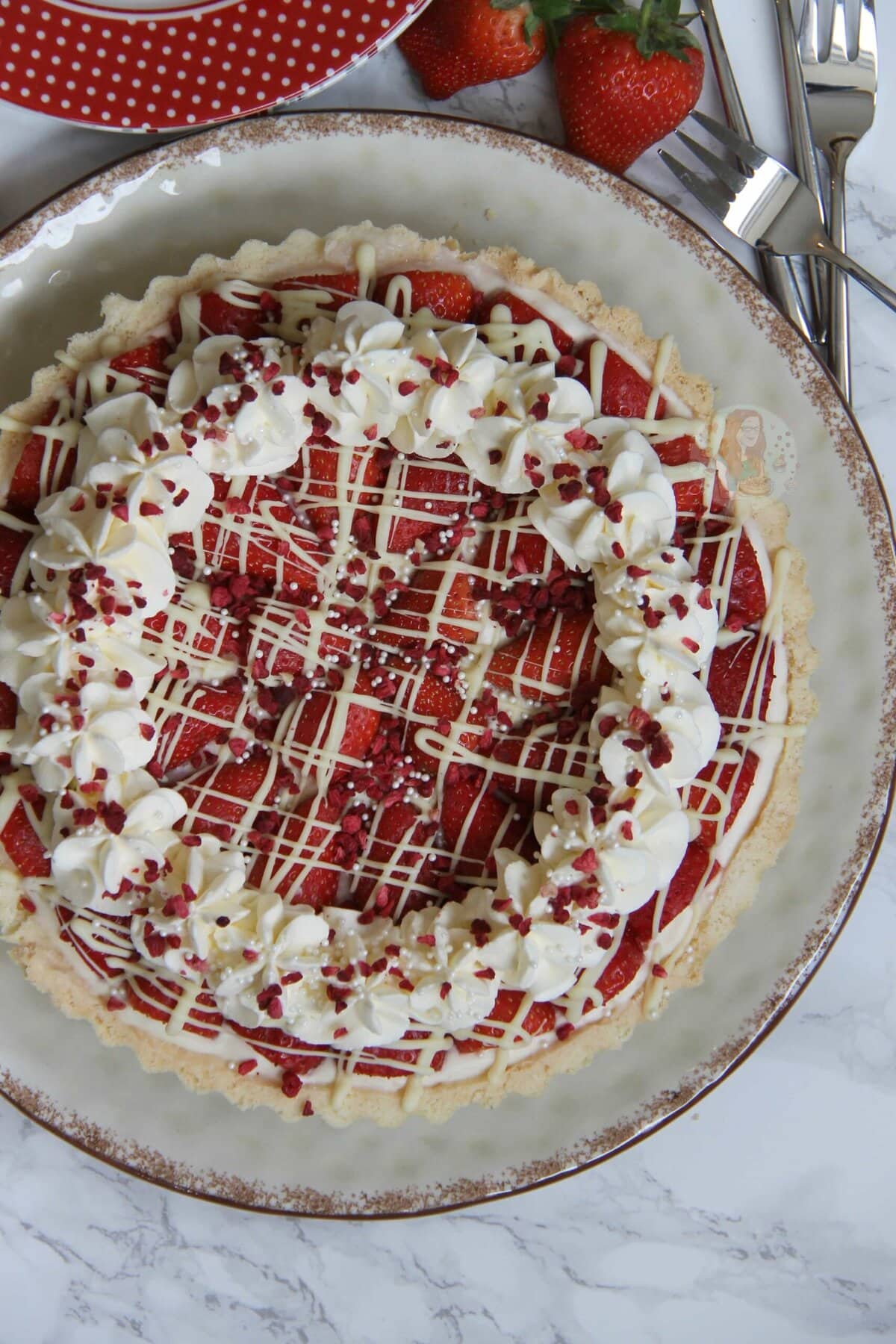 White Chocolate & Strawberry Tart!