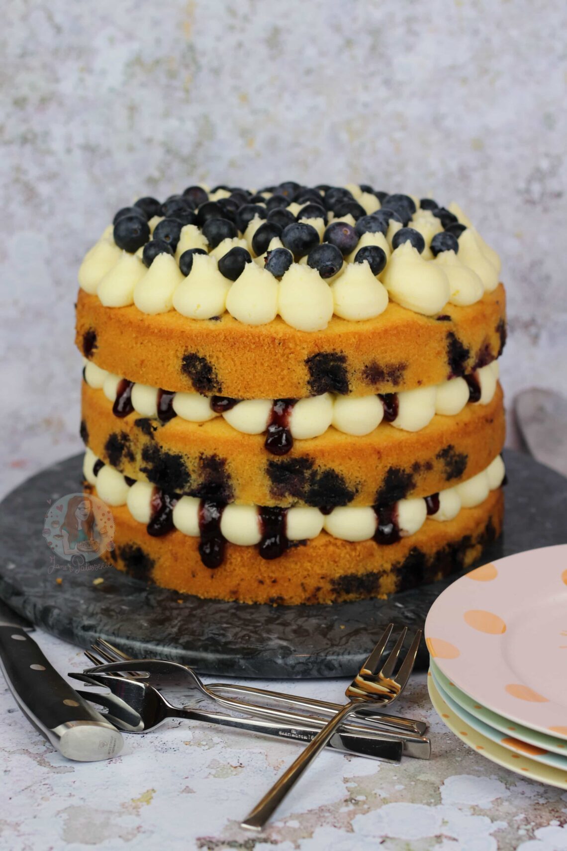 Lemon & Blueberry Cake! Jane's Patisserie