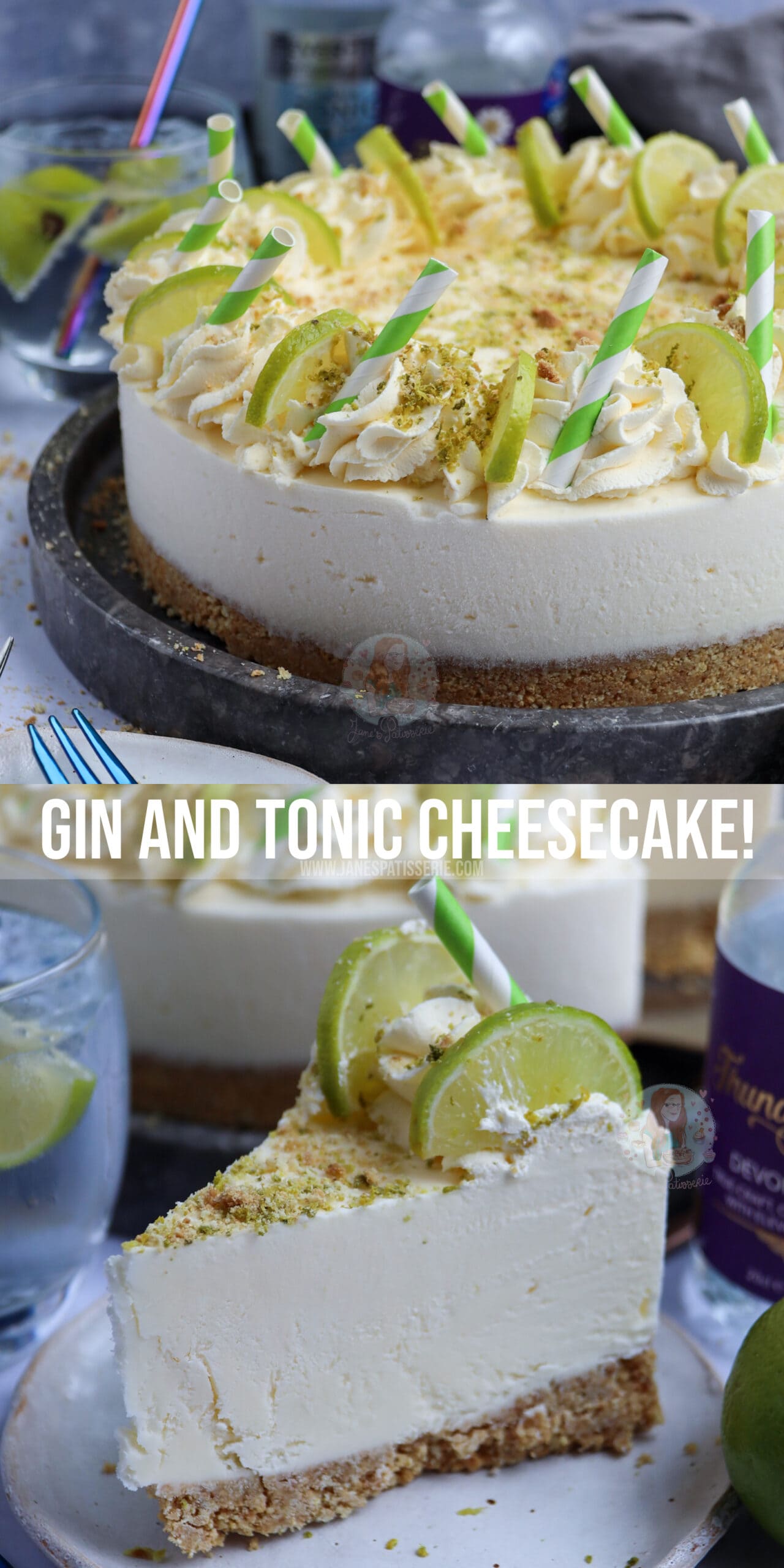 NoBake Gin and Tonic Cheesecake! Jane's Patisserie