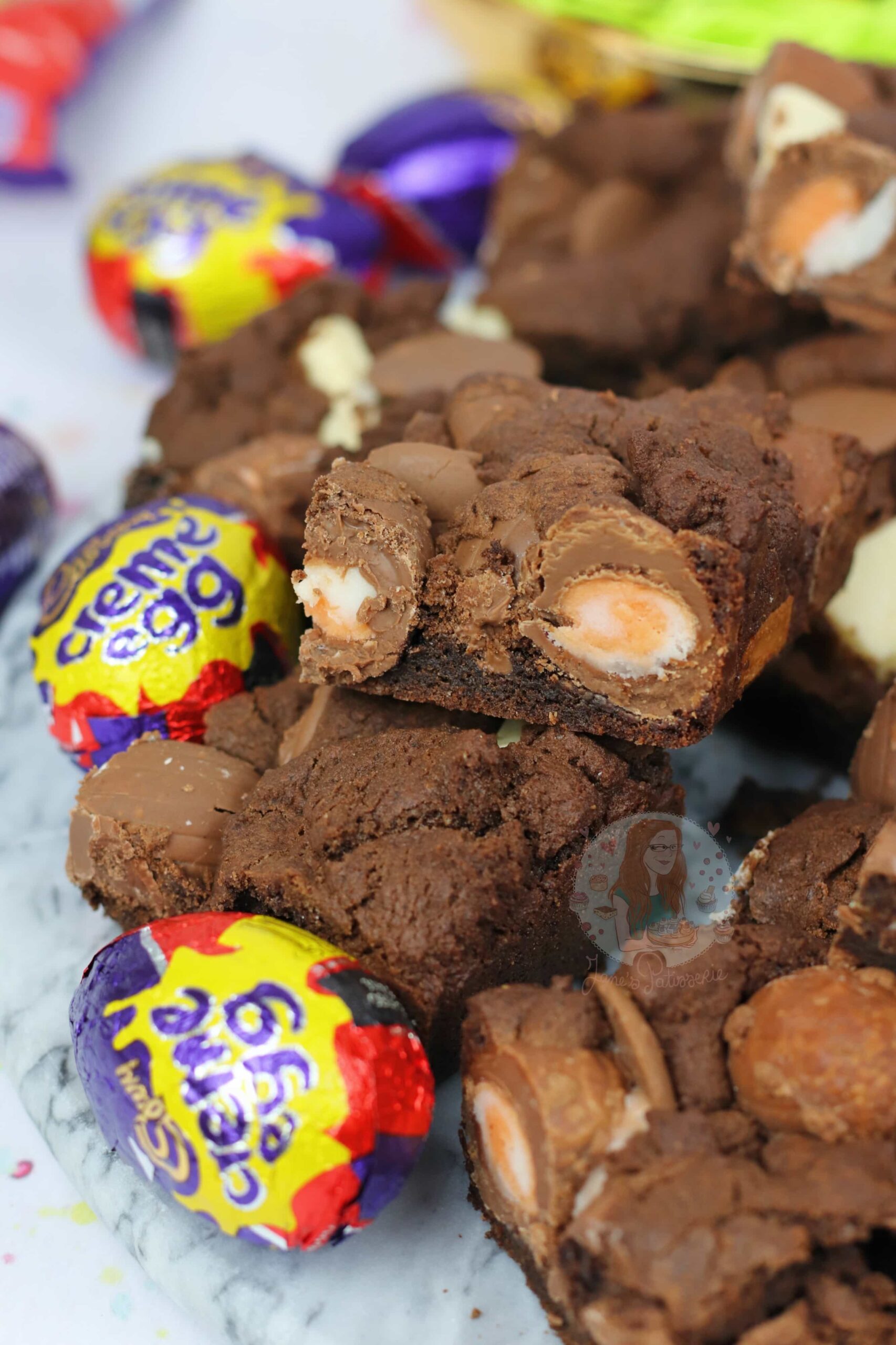 Creme Egg Cookie Bars! Jane's Patisserie