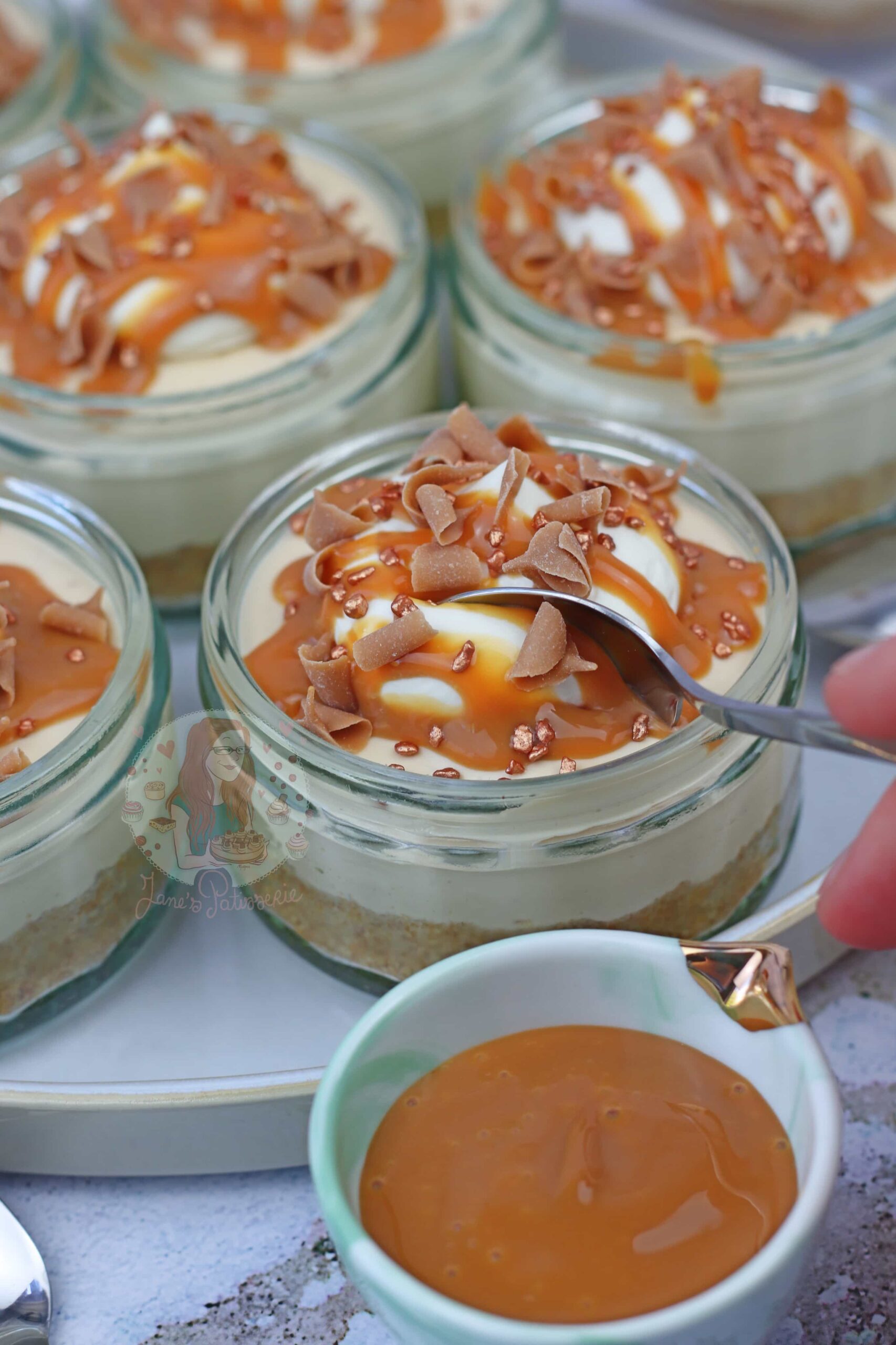 Salted Caramel Cheesecake Pots Jane's Patisserie