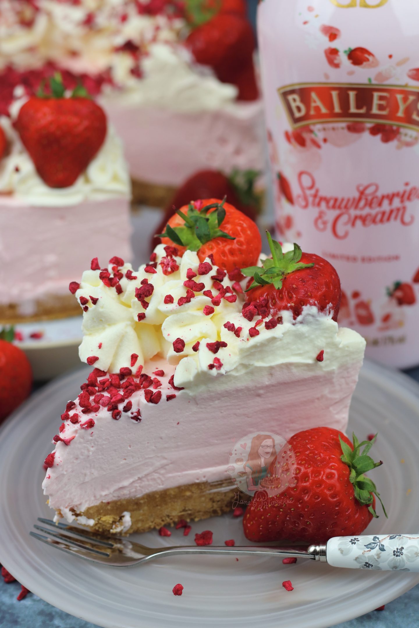 Baileys Strawberries & Cream Cheesecake Jane's Patisserie