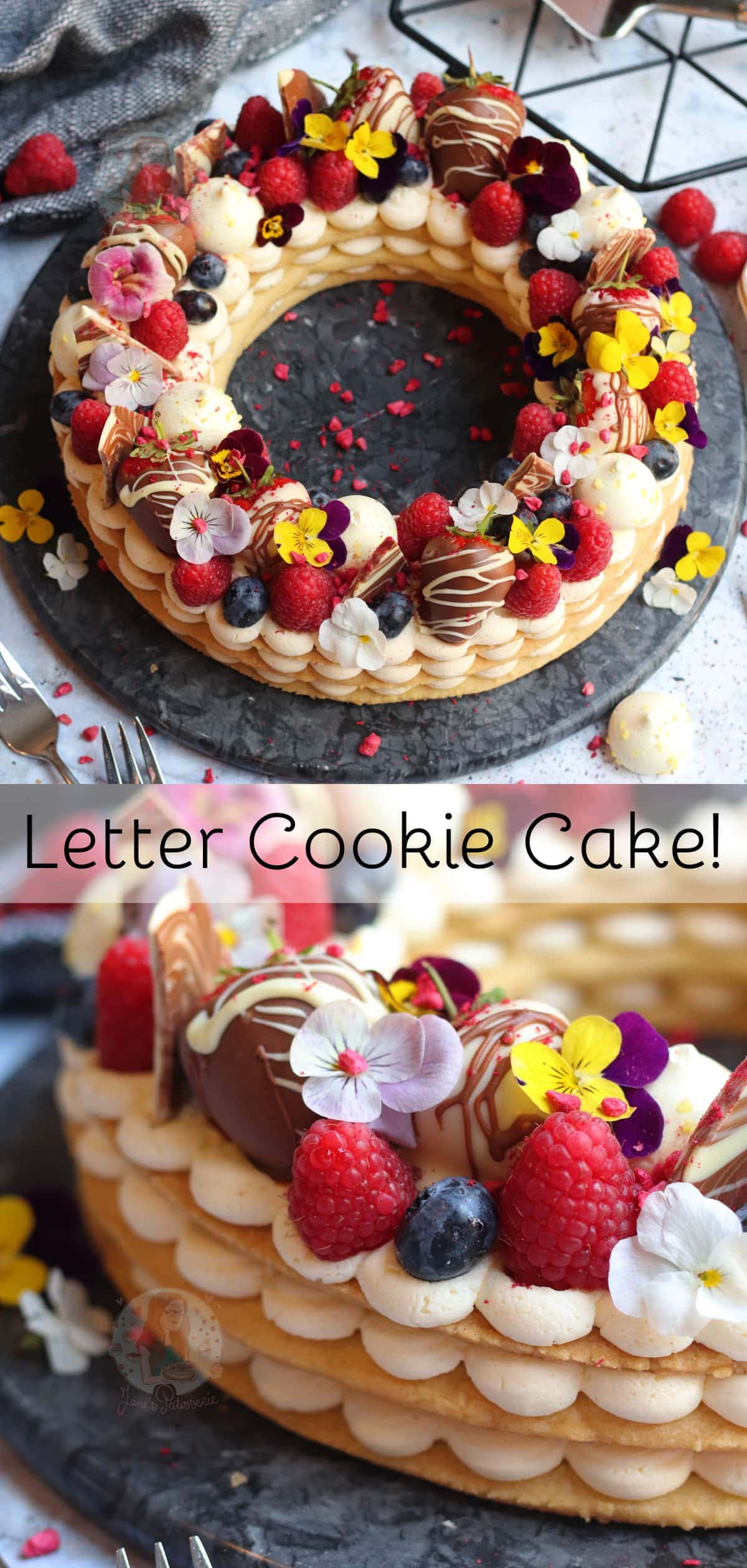 Letter Cookie Cake! Jane's Patisserie