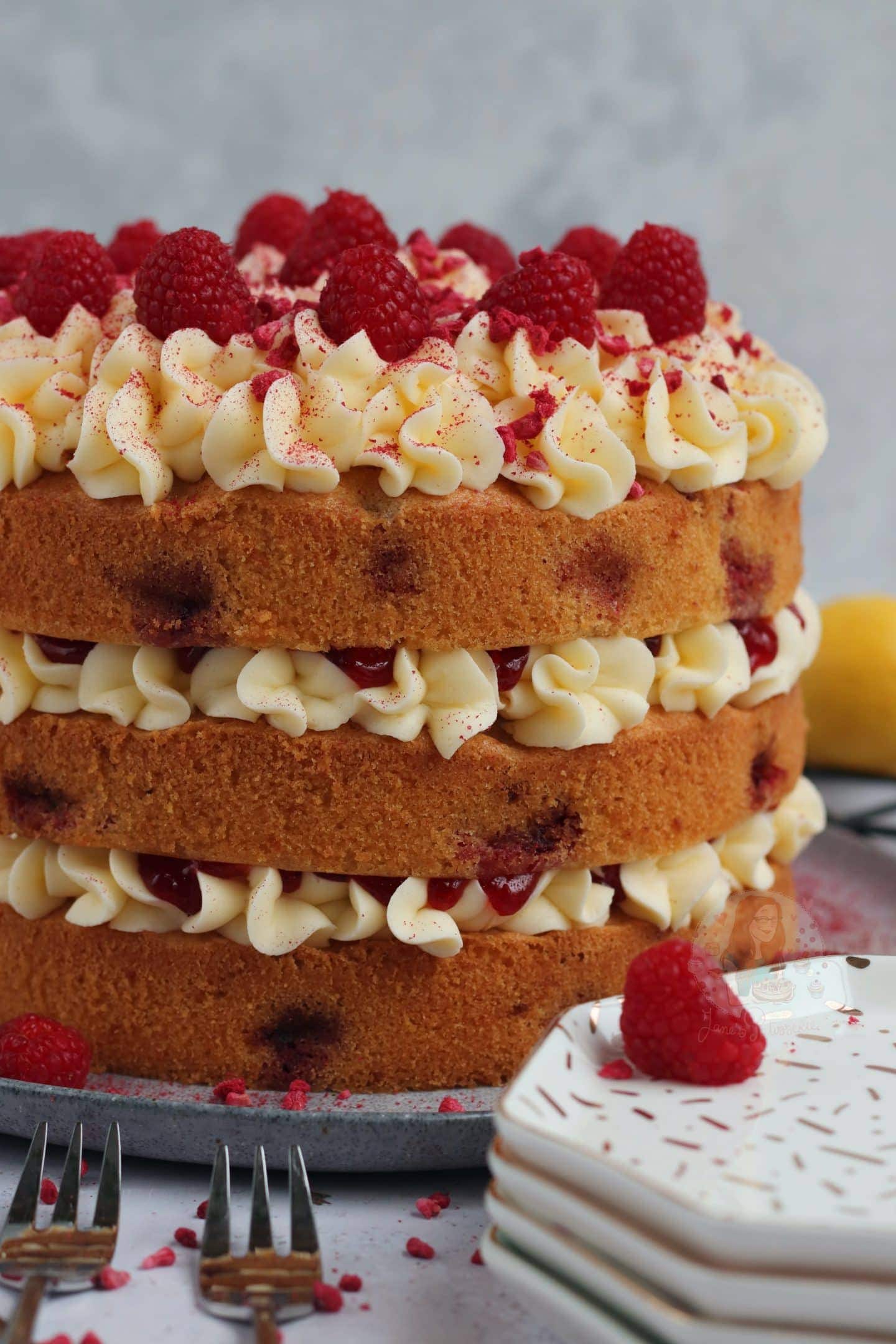 Lemon and Raspberry Cake! Jane's Patisserie