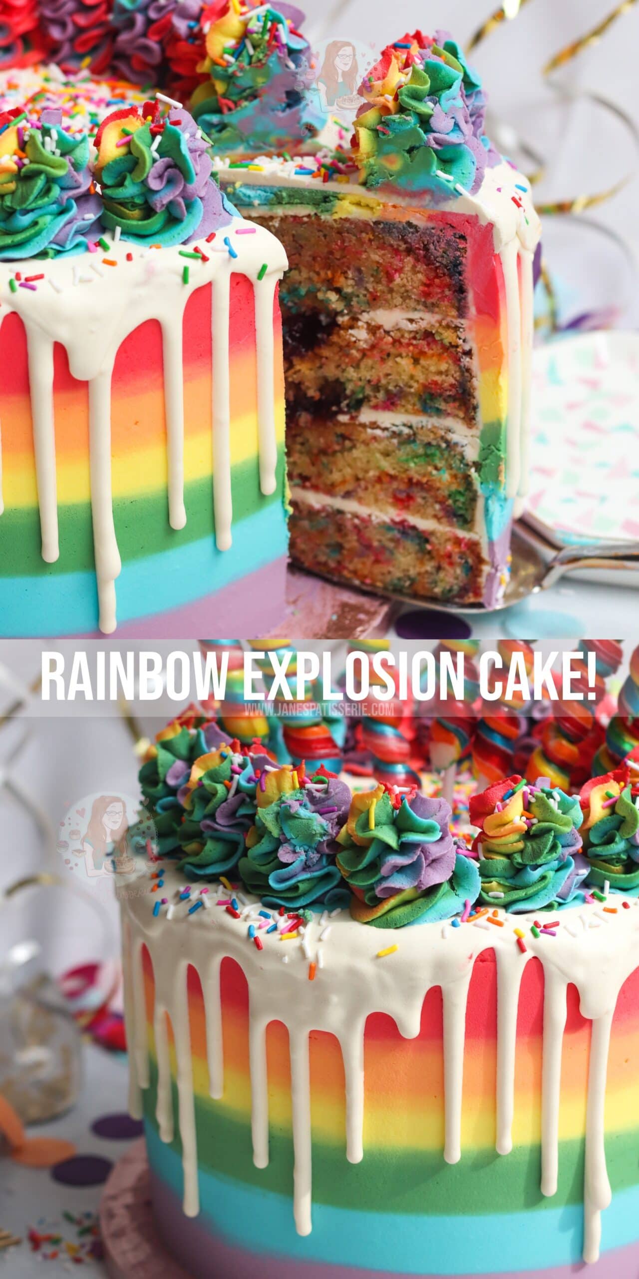 Rainbow Explosion Cake! Jane's Patisserie