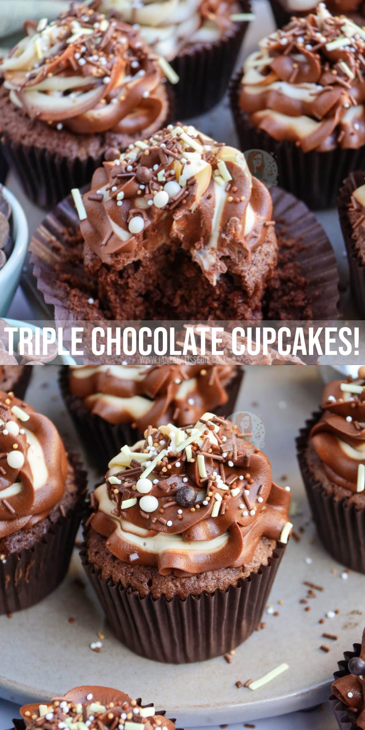 Triple Chocolate Cupcakes! Jane's Patisserie