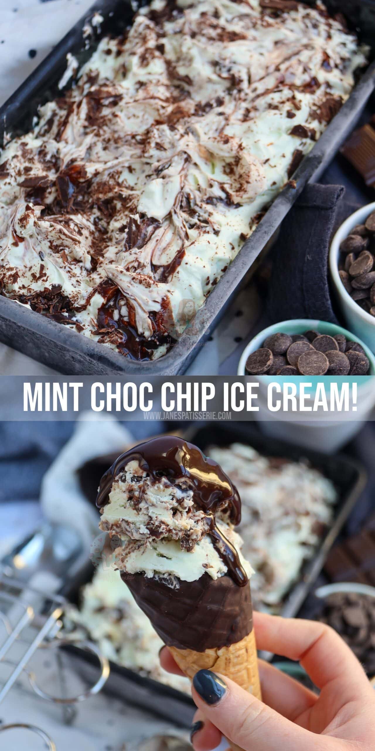 NoChurn Mint Chocolate Ice Cream! Jane's Patisserie