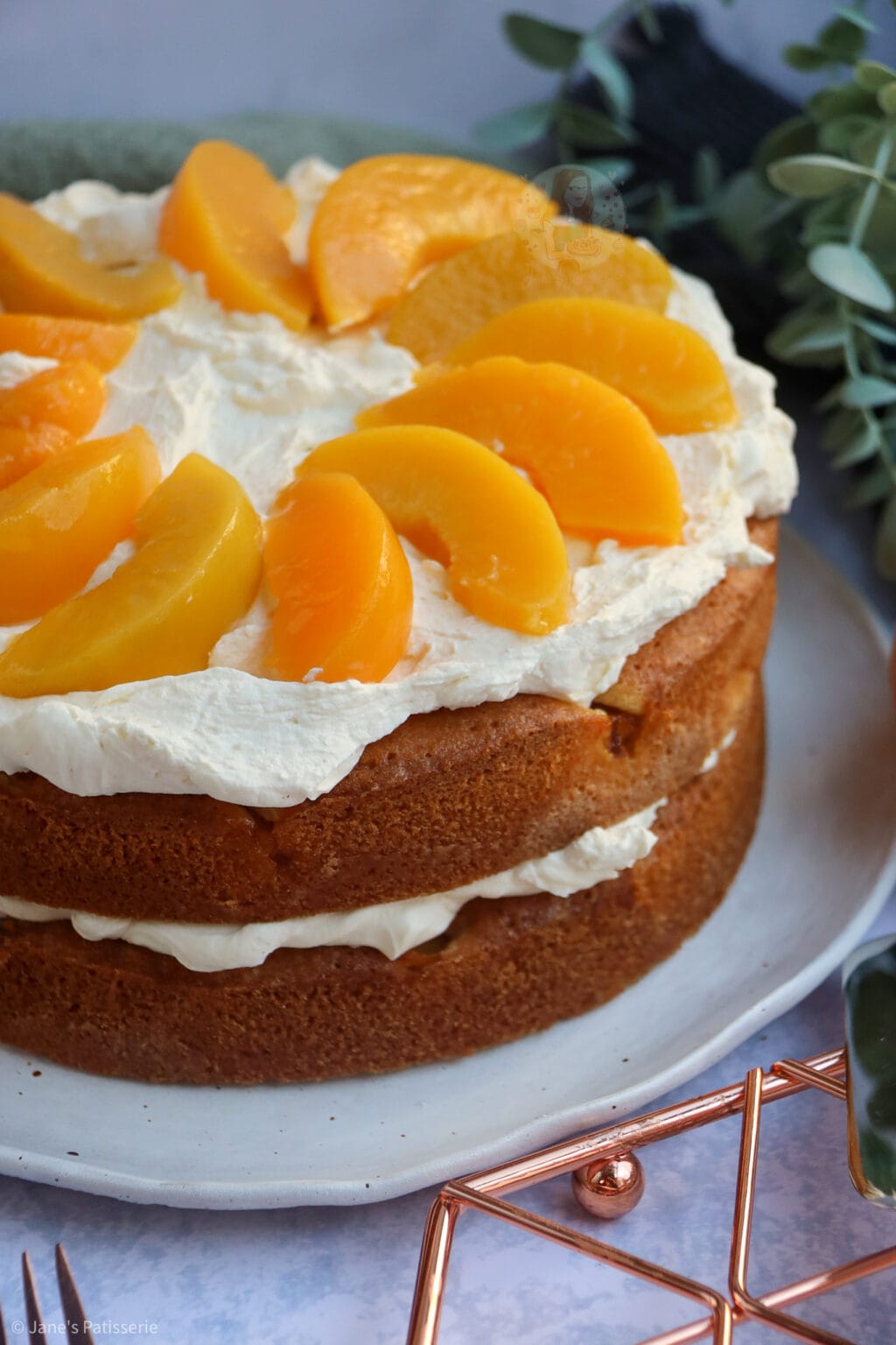 Peaches and Cream Cake! Jane's Patisserie