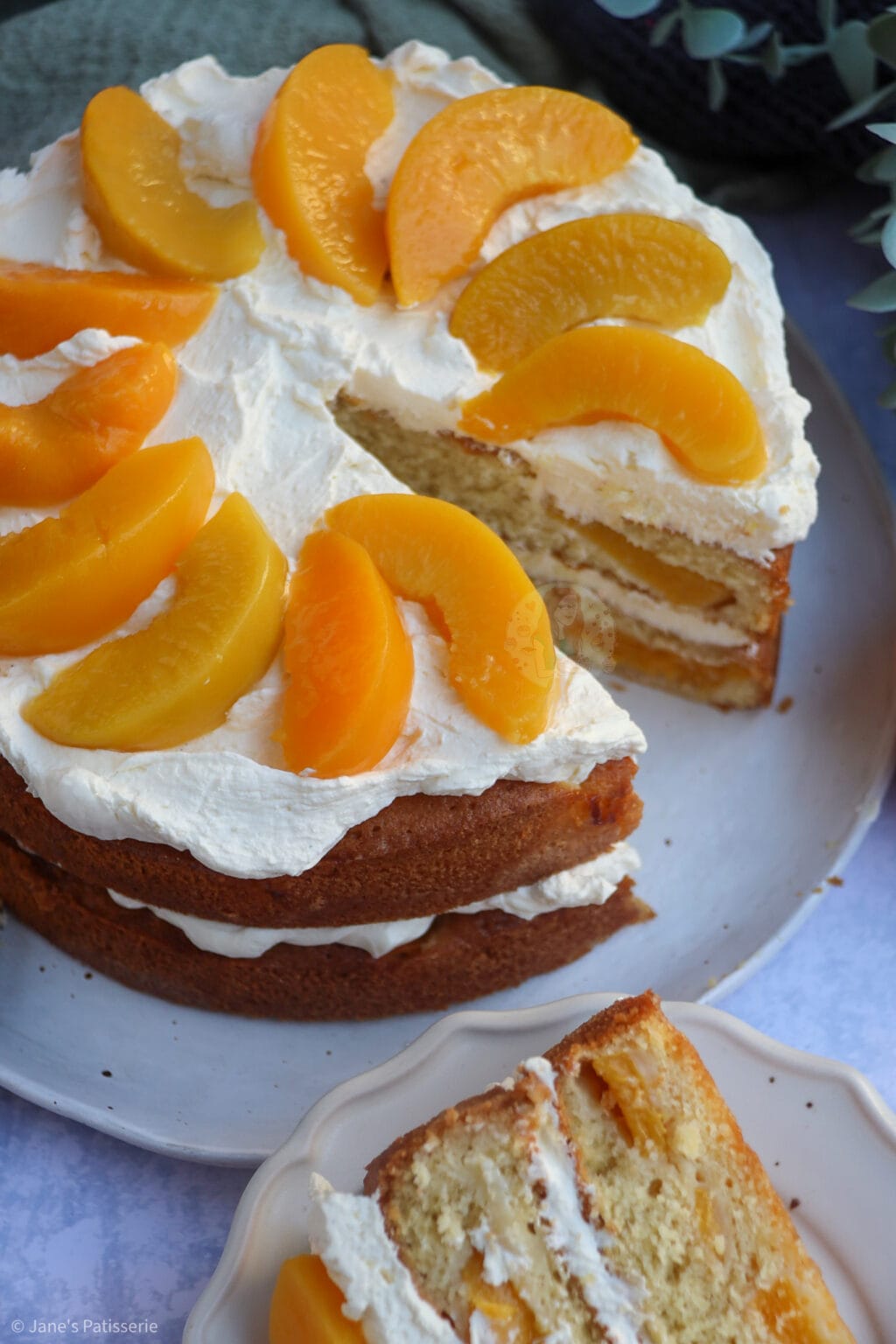 Peaches and Cream Cake! Jane's Patisserie