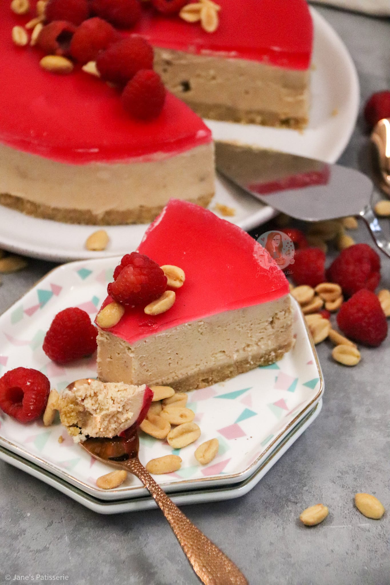 Peanut Butter Jelly Cheesecake! Jane's Patisserie