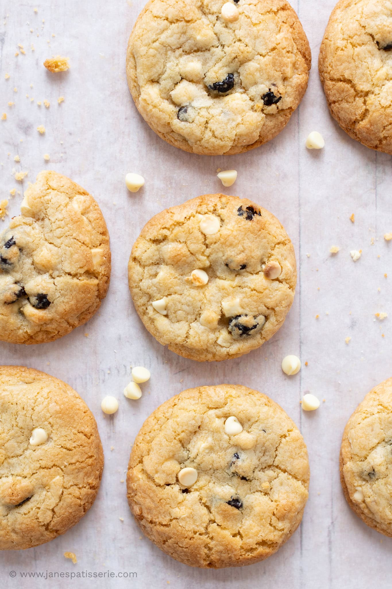 White Chocolate and Cranberry Cookies! - Jane's Patisserie
