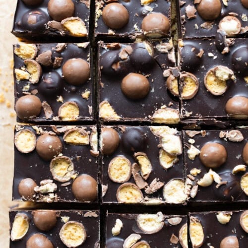 Sliced Malteser Millionaires Shortbread