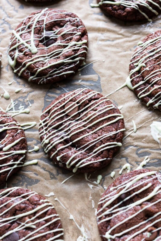 A close up Mint Chocolate Chip Cookie