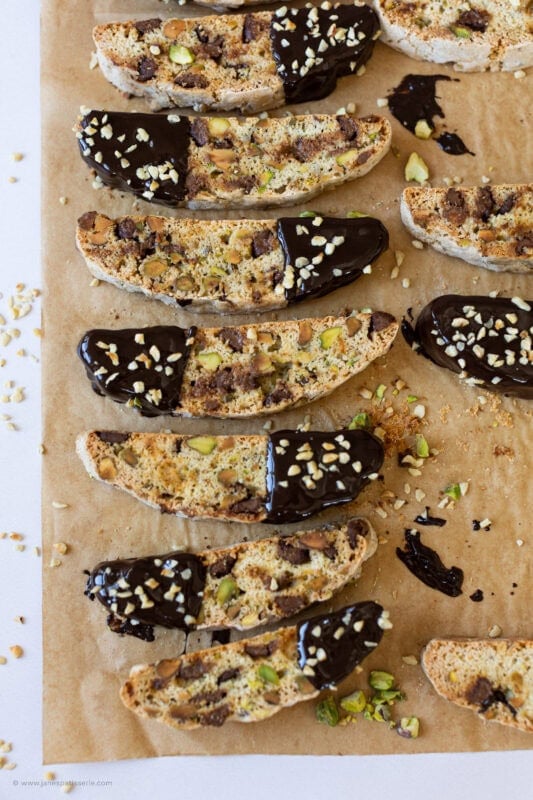 A row of Pistachio Hazelnut Chocolate Pistachio