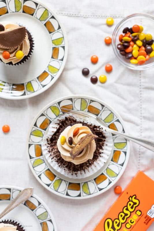 The cases removed from a Reese's Peanut Butter Cupcake