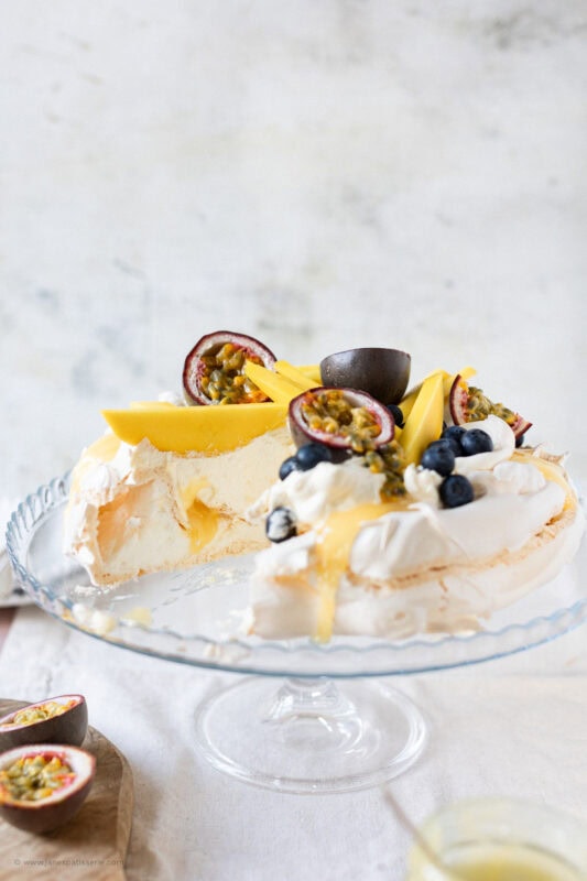 A slice missing from the Spring Pavlova