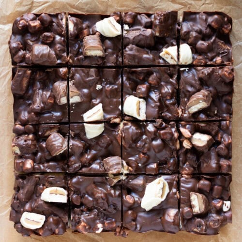 A tray of Twix Rocky Road