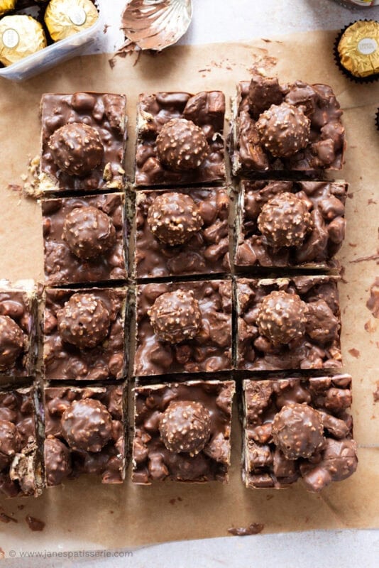 Cut squares of Nutella Rocky Road