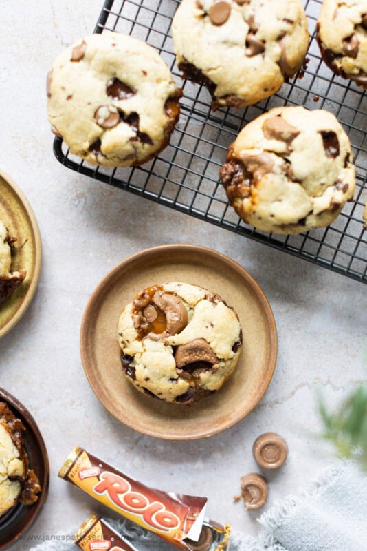 A Rolo Cookie on a plate