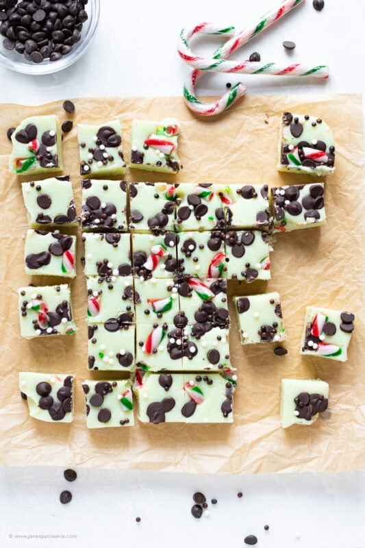 Missing slices from a whole batch of Peppermint Fudge