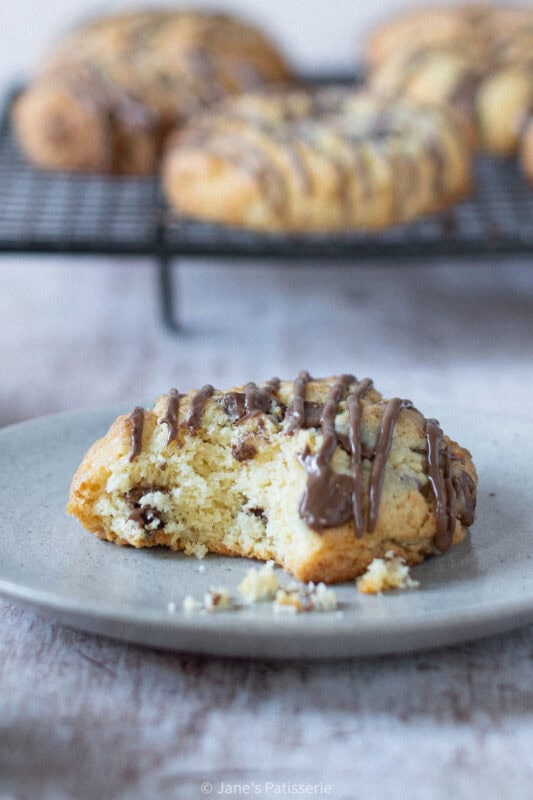 A bite taken from a Coconut Chocolate Rock