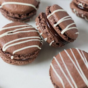 A pile of Triple Chocolate Macarons