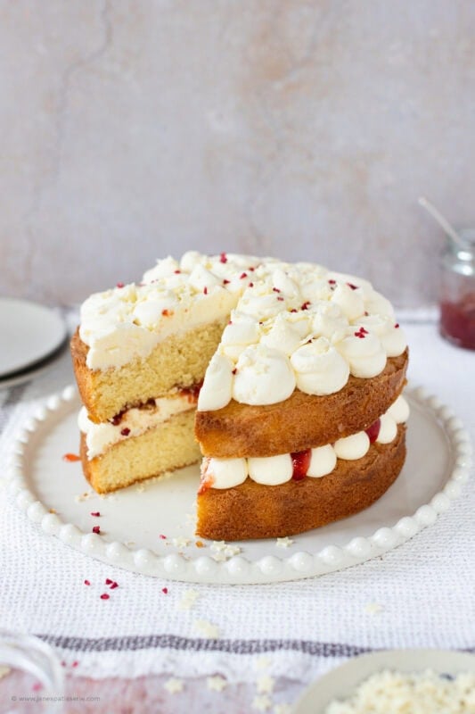 A slice missing from a Vanilla Cake - back to basics